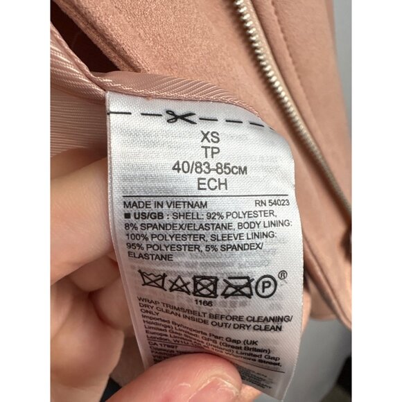 Women’s Banana Republic XS Peach Suede Biker Jacket - Picture 6 of 6